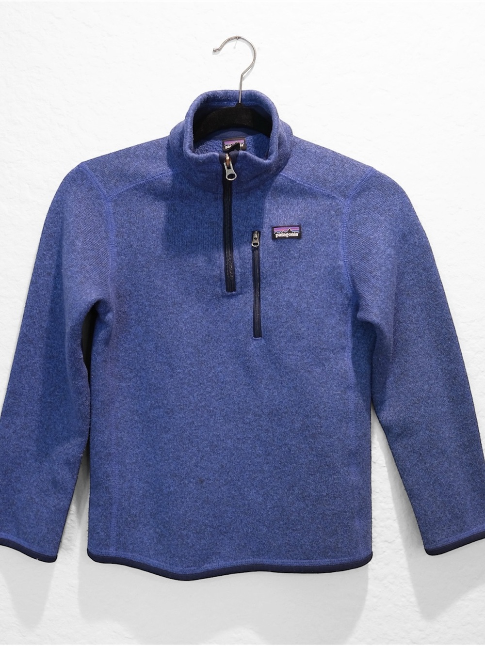 Patagonia Kids Better Sweater 1/4 Zip Size 10 Heather Blue Outdoor Ski Hike